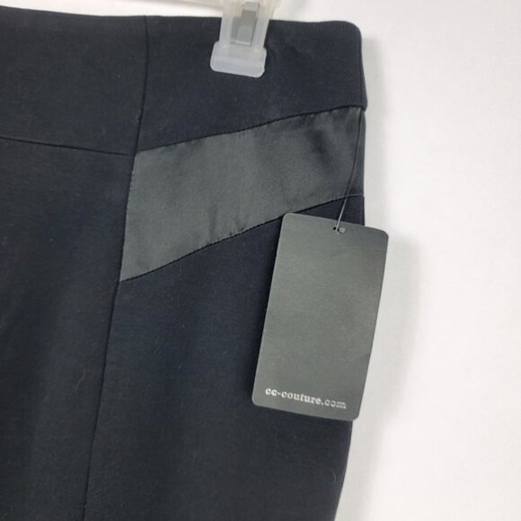 CC Couture Black Pencil Mini Skirt  Zip-Back Lined Viscose Nylon Spandex Size S - Picture 2 of 8